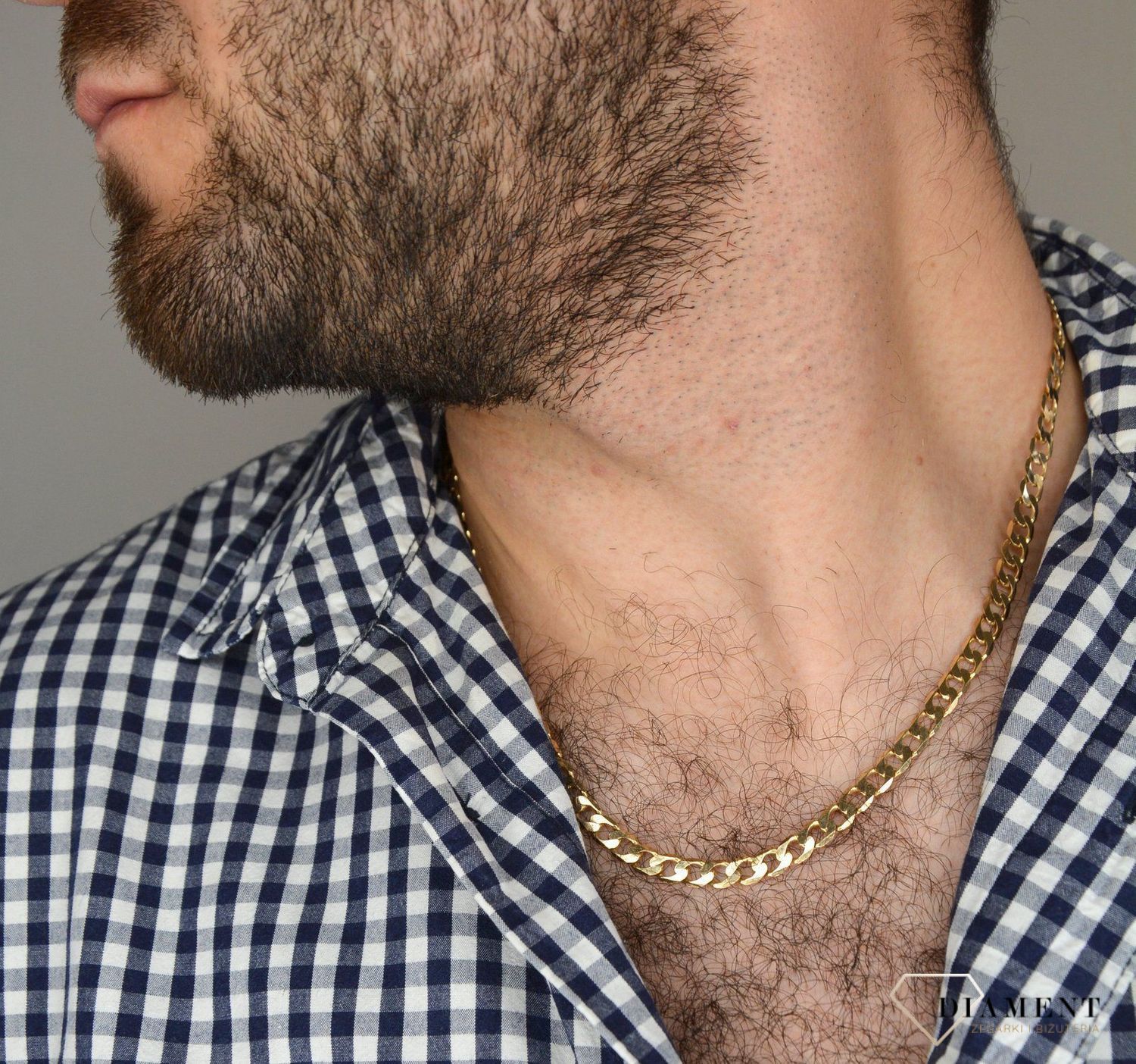 Złoty łańcuszek 585 pancerka 6 mm DIA-LAN-1114-585 6mm ✅ Złoty łańcuszek o splocie pancerki ✅.jpg